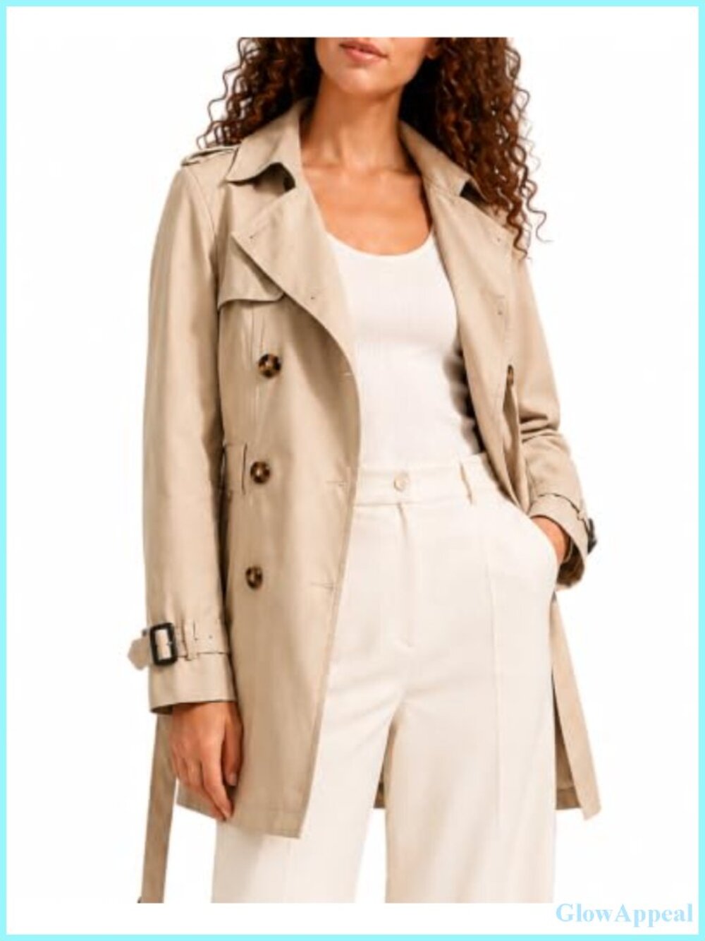 Women's Double Breasted Trench Coat With Belt